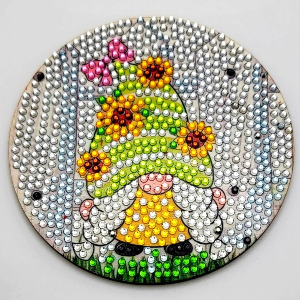 Sunflower 🌻 Gnome Coaster Green Hat - Picture 1 of 3